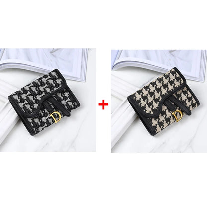 Carteira Feminina Estilo Vintage Novo Modelo Bolsa de Moedas com D-clip Multiuso Grande Capacidade Porta Cartão e Moedas para Comércio Internacional