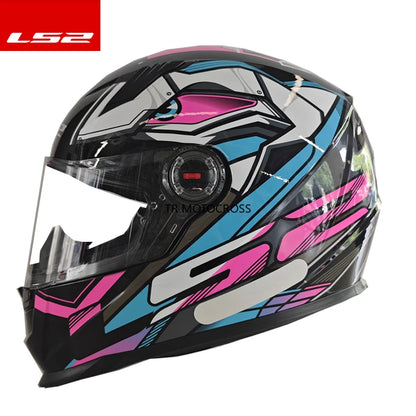 Capacete de Motociclista LS2 FF358 Preto e Branco Capacetes Full Face Tamanho Brasileiro LS2 FF358 Preto e Rosa Novo Capacete L-XXXL Forro FF358