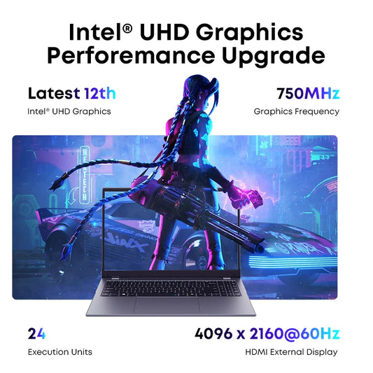 Notebook CHUWI GemiBook Plus 15,6'' 16GB RAM 512GB SSD Computador Windows 11 Laptop 12ª Geração Intel Alder Lake N150 / N100