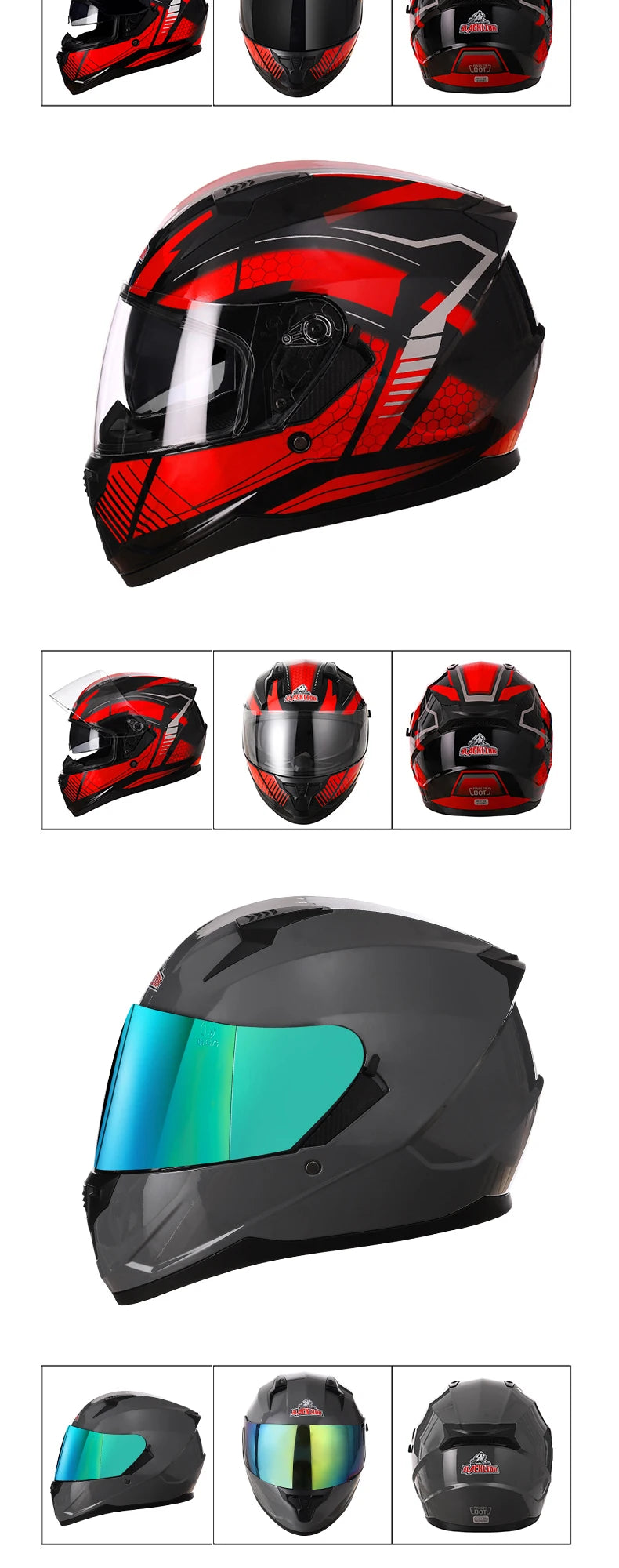 Motorcycle Helmet Full Face Double Lens Capacete Professional Men Women Four Seasons DOT ECE Approved Safety Protective Casco