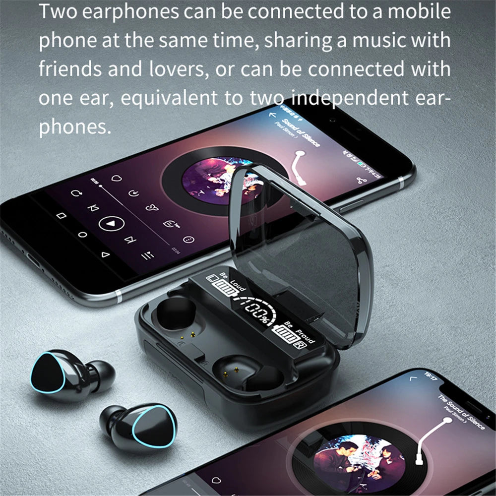 TWS Wireless Earphones Bluetooth Headphones in ear Earbuds HiFi Stereo Noise Reduction Headsets LED Display for Xiaomi Huawei