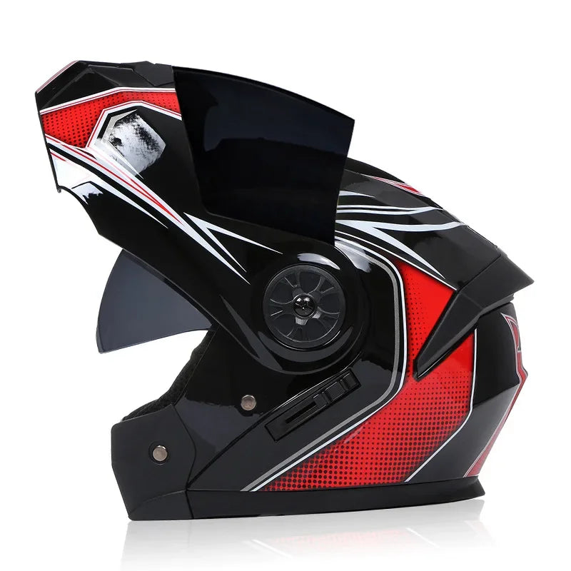 Capacete Modular com Duas Lentes BLD para Motocicleta, Seguro, Rebatível, Capacetes Profissionais de Motocross e Corrida, Capacete Integral para Moto