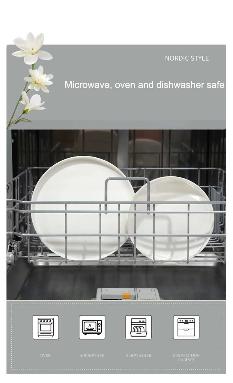 Conjuntos de Louça de Porcelana Peças Tigelas e Pratos Brancos Conjunto de Pratos Resistente a Riscos Tigela de Cerâmica