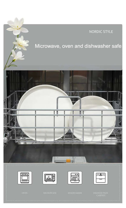 Conjuntos de Louça de Porcelana Peças Tigelas e Pratos Brancos Conjunto de Pratos Resistente a Riscos Tigela de Cerâmica