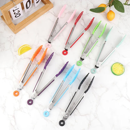 Pegador de Silicone para Churrasco, Cozinha, Salada, Pão, Pegador Antiaderente para Churrasco, Clipes e Grampos de Aço Inoxidável, Ferramentas e Gadgets