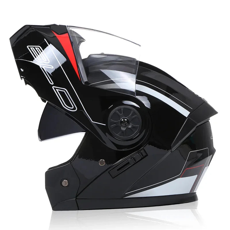 Capacete Modular com Duas Lentes BLD para Motocicleta, Seguro, Rebatível, Capacetes Profissionais de Motocross e Corrida, Capacete Integral para Moto