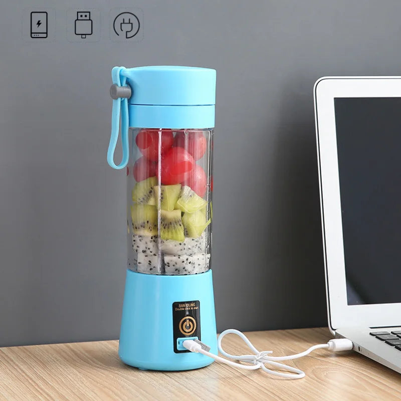 Liquidificador de suco doméstico de 380ml, mini espremedor elétrico USB recarregável, eletrodoméstico para uso doméstico