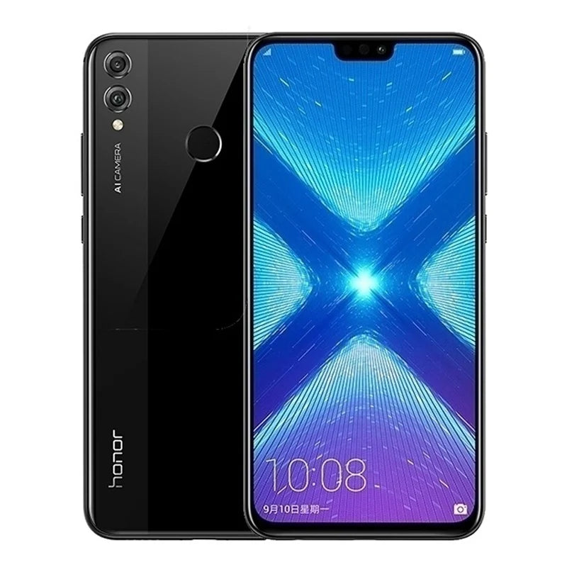 Smartphone HONOR 8X Firmware Global CPU Haisi Qilin 710 Tela de 6,5 polegadas Câmera traseira de 20MP Reconhecimento de impressão digital Telefone usado