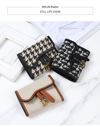 Carteira Feminina Estilo Vintage Novo Modelo Bolsa de Moedas com D-clip Multiuso Grande Capacidade Porta Cartão e Moedas para Comércio Internacional