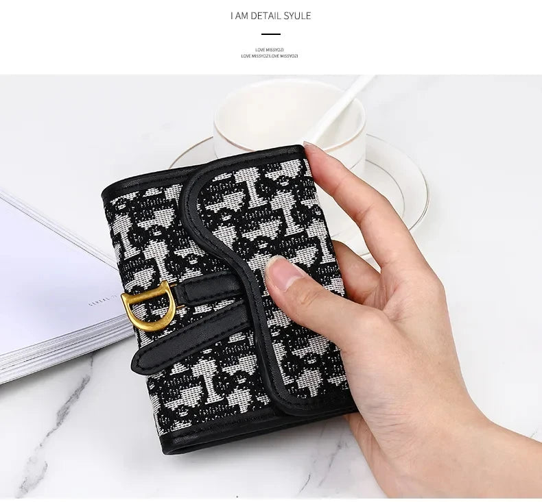 Carteira Feminina Estilo Vintage Novo Modelo Bolsa de Moedas com D-clip Multiuso Grande Capacidade Porta Cartão e Moedas para Comércio Internacional