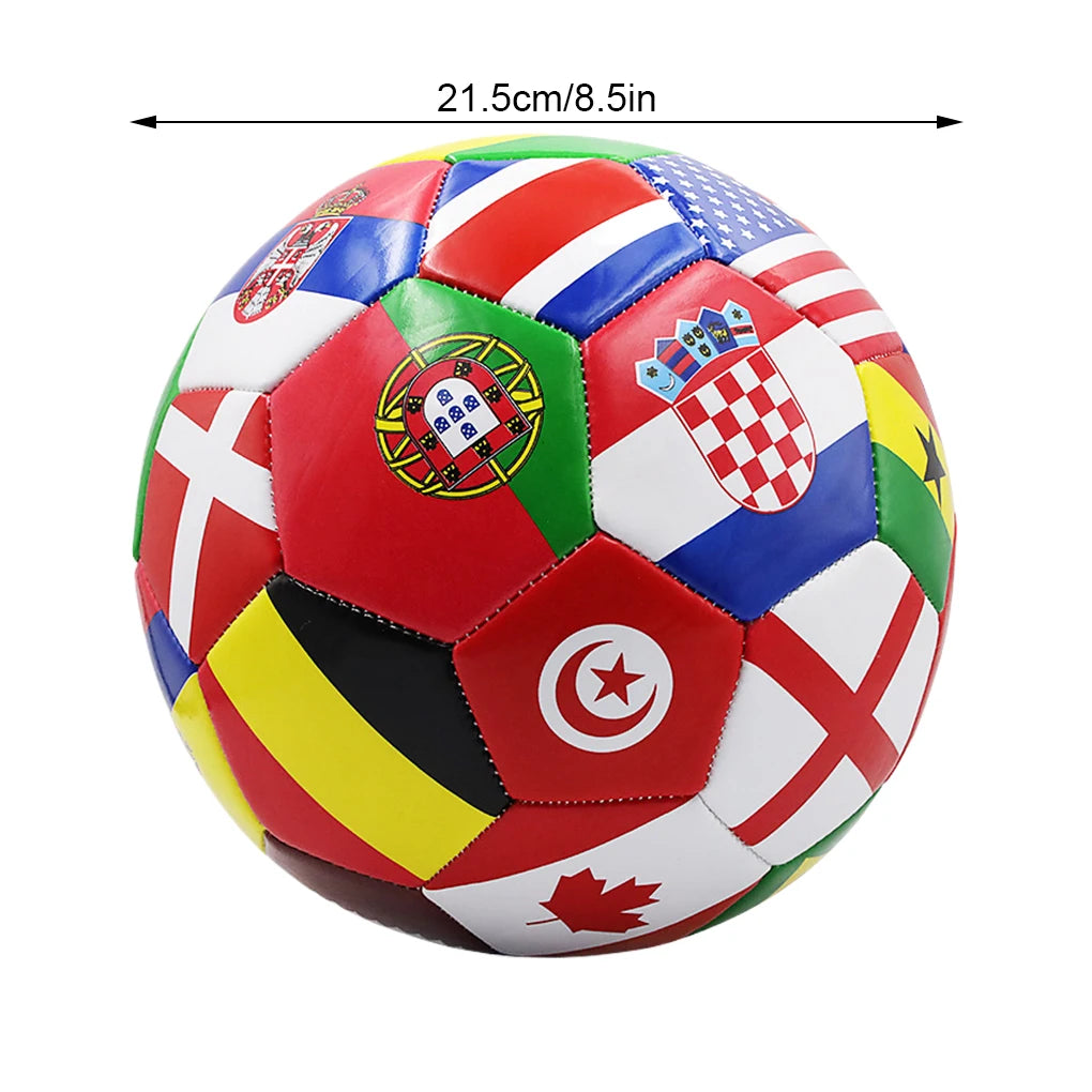 Bola de Futebol com Estampa de Bandeira, Tamanho Oficial 5, Bola de Jogo de Futebol para Partidas ao Ar Livre, Pvc 2,7mm Espessura, Bola de Treinamento de Time
