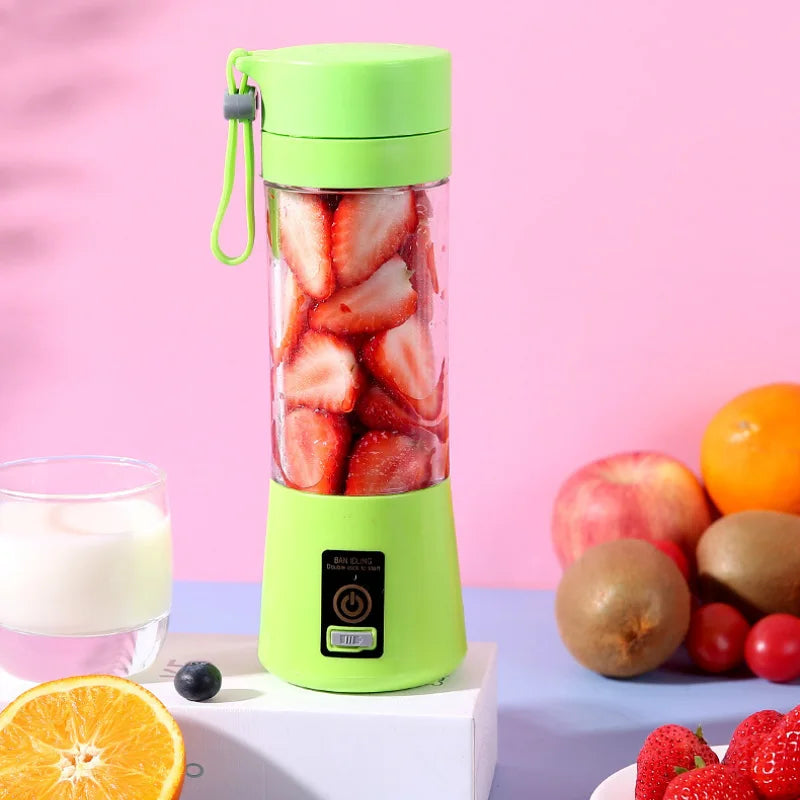 Liquidificador de suco doméstico de 380ml, mini espremedor elétrico USB recarregável, eletrodoméstico para uso doméstico