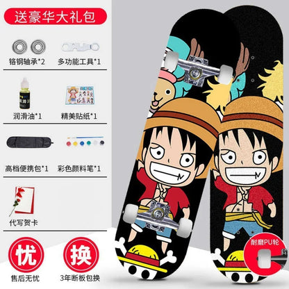 Skateboard profissional para iniciantes meninos e meninas crianças adolescentes adultos street quatro rodas dupla articulação