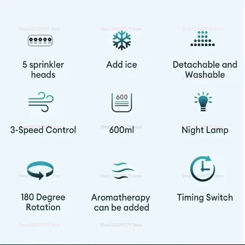 Portable Small Air Cooler Fan with LED Night Light Humidifier Portable Air Conditioner for Home Office Bedroom Personal Cooler