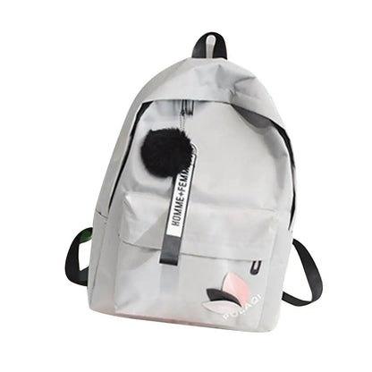 Printed Leaves Backpack Large Capacity Rucksack Zipper Portable Knapsack Female Shoulder Bag Simple Student Schoolbag