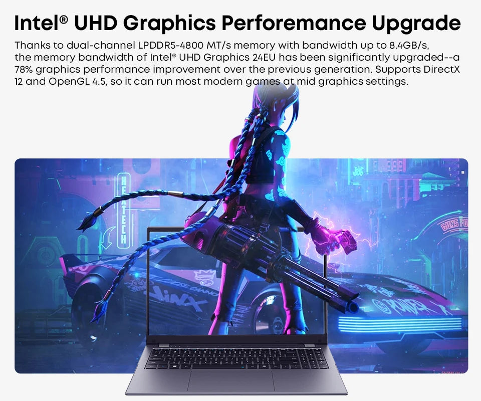 Notebook CHUWI GemiBook Plus 15,6'' 16GB RAM 512GB SSD Computador Windows 11 Laptop 12ª Geração Intel Alder Lake N150 / N100