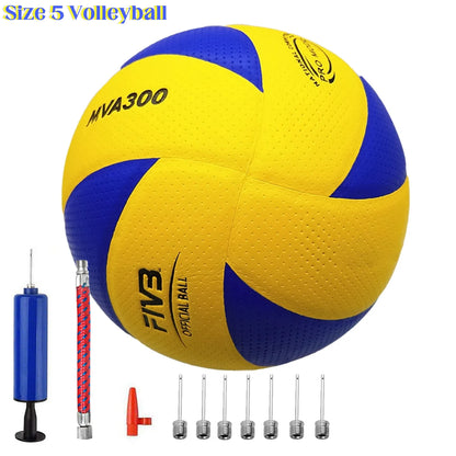 Bola de Voleibol de Couro PU Tamanho 5 Concursos Toque Macio Esportivo Indoor e Outdoor Treinamento de Academia Voleibol MVA300 V300W V200W