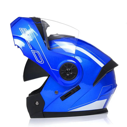 Capacete Modular com Duas Lentes BLD para Motocicleta, Seguro, Rebatível, Capacetes Profissionais de Motocross e Corrida, Capacete Integral para Moto