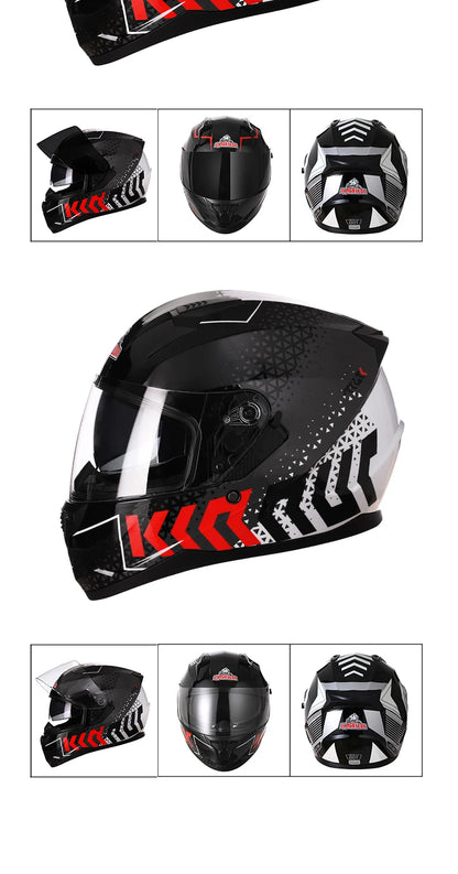 Motorcycle Helmet Full Face Double Lens Capacete Professional Men Women Four Seasons DOT ECE Approved Safety Protective Casco