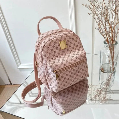 Classic floral material backpack for women, fashionable student backpack for women, daily shopping bag for women