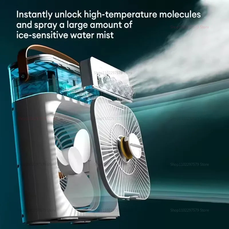 Portable Small Air Cooler Fan with LED Night Light Humidifier Portable Air Conditioner for Home Office Bedroom Personal Cooler