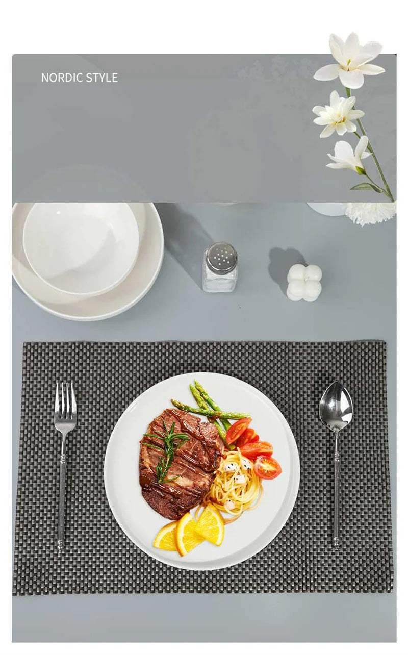 Conjuntos de Louça de Porcelana Peças Tigelas e Pratos Brancos Conjunto de Pratos Resistente a Riscos Tigela de Cerâmica