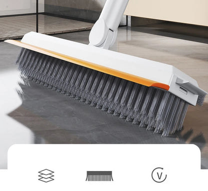 Escova de Limpeza com Cabo Longo Ajustável Escalável Multifuncional para Banheiro, Limpeza de Piso, Raspador de Silicone, Vassoura Mágica, Limpador de Vidros