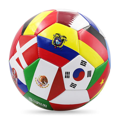 Bola de Futebol com Estampa de Bandeira, Tamanho Oficial 5, Bola de Jogo de Futebol para Partidas ao Ar Livre, Pvc 2,7mm Espessura, Bola de Treinamento de Time