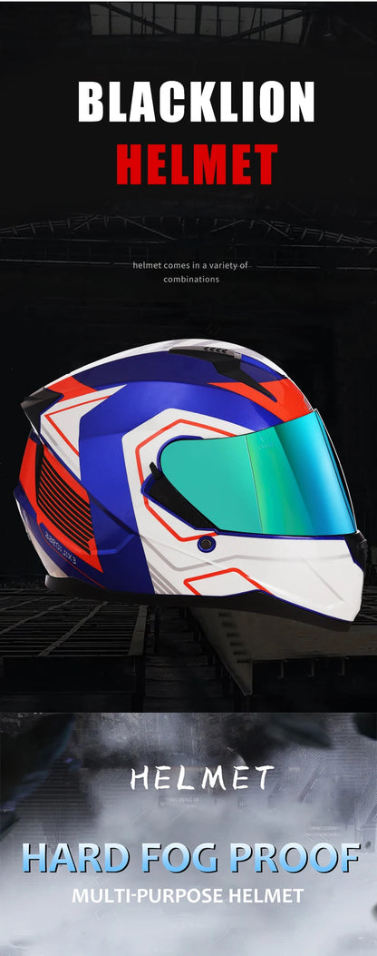 Motorcycle Helmet Full Face Double Lens Capacete Professional Men Women Four Seasons DOT ECE Approved Safety Protective Casco