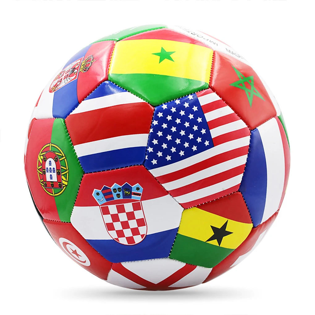 Bola de Futebol com Estampa de Bandeira, Tamanho Oficial 5, Bola de Jogo de Futebol para Partidas ao Ar Livre, Pvc 2,7mm Espessura, Bola de Treinamento de Time