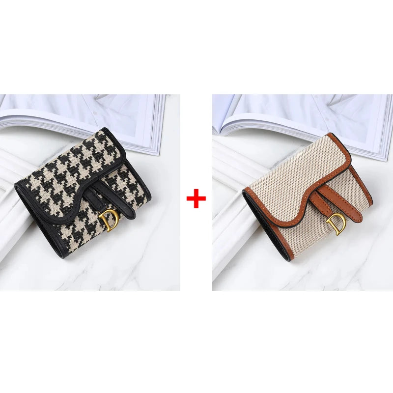 Carteira Feminina Estilo Vintage Novo Modelo Bolsa de Moedas com D-clip Multiuso Grande Capacidade Porta Cartão e Moedas para Comércio Internacional