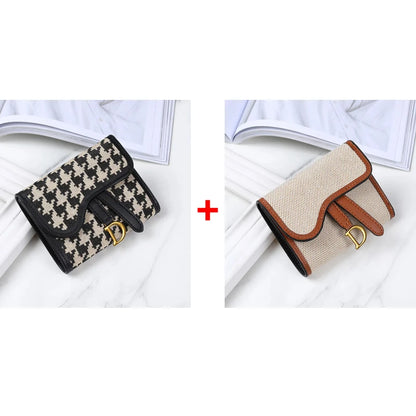 Carteira Feminina Estilo Vintage Novo Modelo Bolsa de Moedas com D-clip Multiuso Grande Capacidade Porta Cartão e Moedas para Comércio Internacional