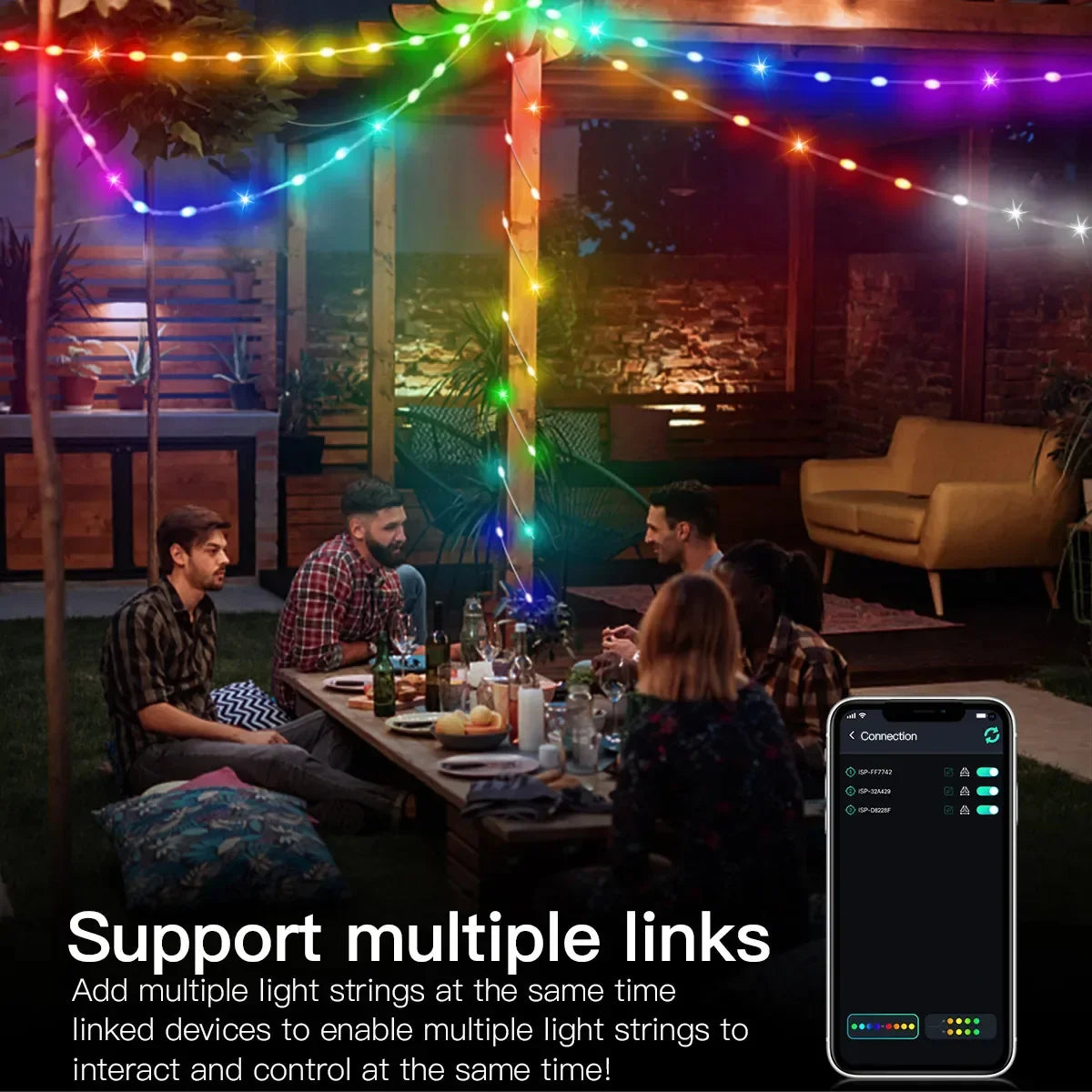 Luzez LED RGB USB 5M/10M/15M/20M com App Bluetooth, para Decoração de Natal, Casamento e Festa de Aniversário e muito Mais