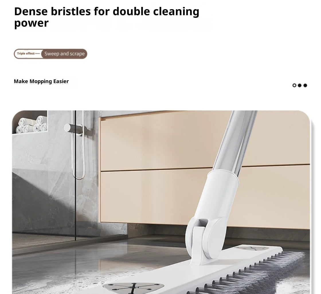 Escova de Limpeza com Cabo Longo Ajustável Escalável Multifuncional para Banheiro, Limpeza de Piso, Raspador de Silicone, Vassoura Mágica, Limpador de Vidros