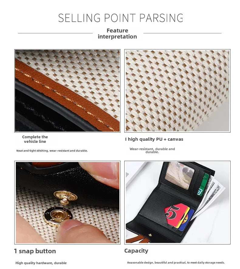 Carteira Feminina Estilo Vintage Novo Modelo Bolsa de Moedas com D-clip Multiuso Grande Capacidade Porta Cartão e Moedas para Comércio Internacional