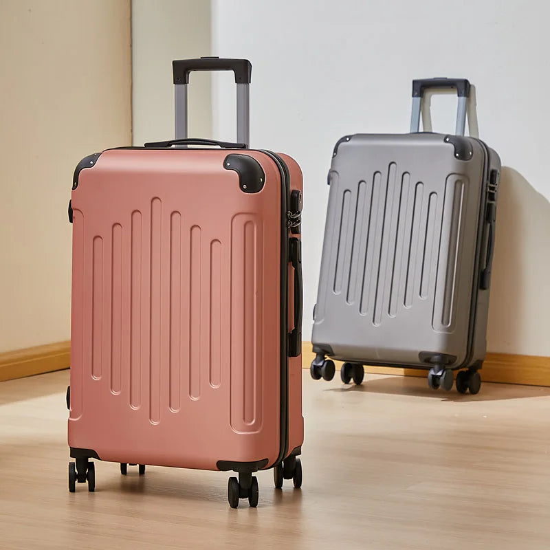 Mala de 20/24 polegadas com Rodas Universais e Cadeado de Combinação, Mala de Viagem de Grande Capacidade