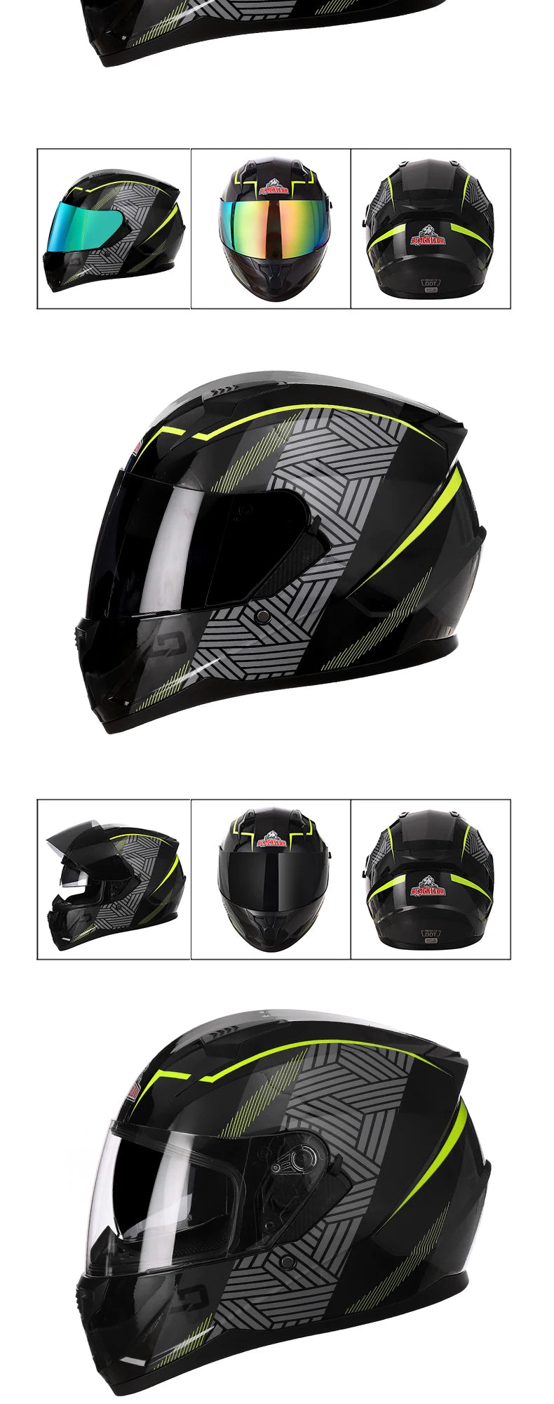 Motorcycle Helmet Full Face Double Lens Capacete Professional Men Women Four Seasons DOT ECE Approved Safety Protective Casco