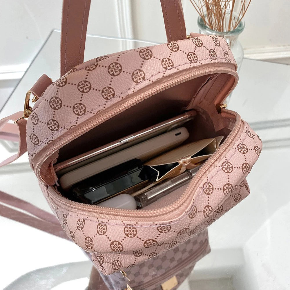 Polka Dot Women Backpack 2025 Fashion PU Leather Large Capacity Bookbag Casual Print Daypack For School College Girls