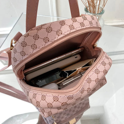 Polka Dot Women Backpack 2025 Fashion PU Leather Large Capacity Bookbag Casual Print Daypack For School College Girls