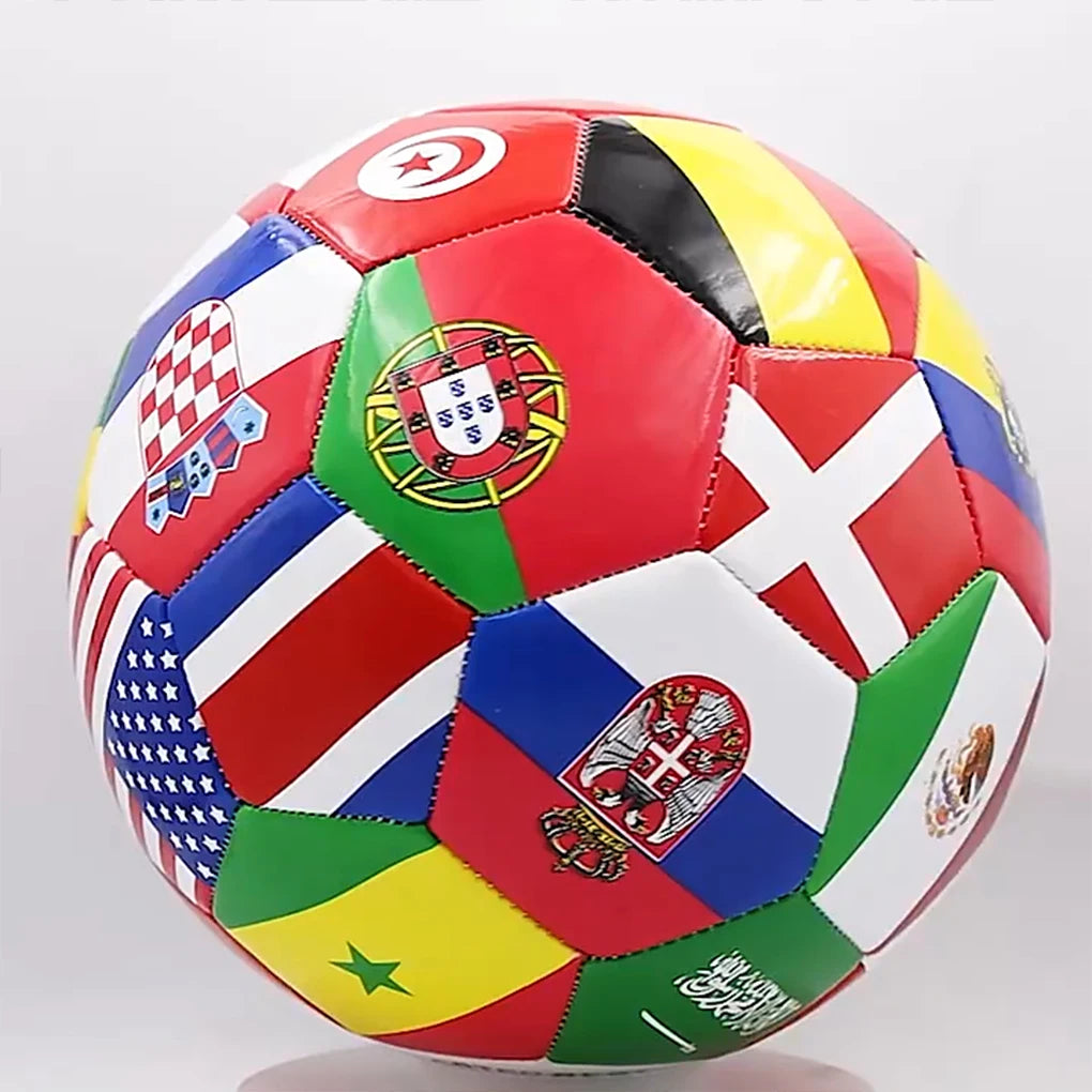 Bola de Futebol com Estampa de Bandeira, Tamanho Oficial 5, Bola de Jogo de Futebol para Partidas ao Ar Livre, Pvc 2,7mm Espessura, Bola de Treinamento de Time