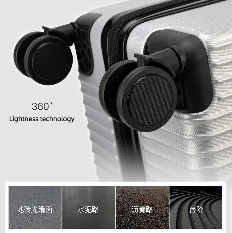 Mala de Rodinhas 20 24 26 28" Maleta de Viagem com Rodas, Cadeado de Combinação, Bagagem de Mão