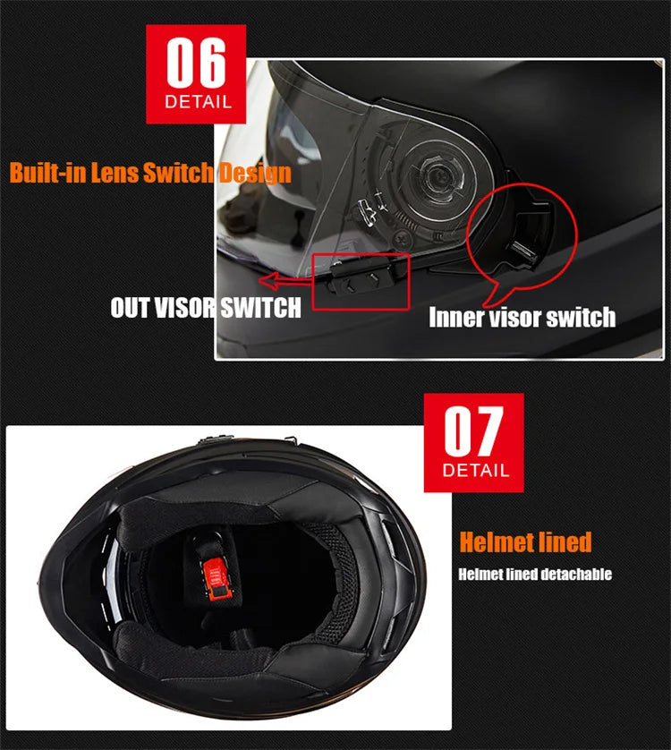 Full Face Motorcycle Helmets Latest Downhill Racing Motorbike Riding Casco Capacete De Moto DOT Approved For Men Women Kask