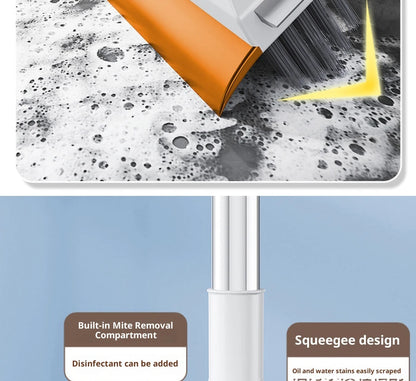 Escova de Limpeza com Cabo Longo Ajustável Escalável Multifuncional para Banheiro, Limpeza de Piso, Raspador de Silicone, Vassoura Mágica, Limpador de Vidros