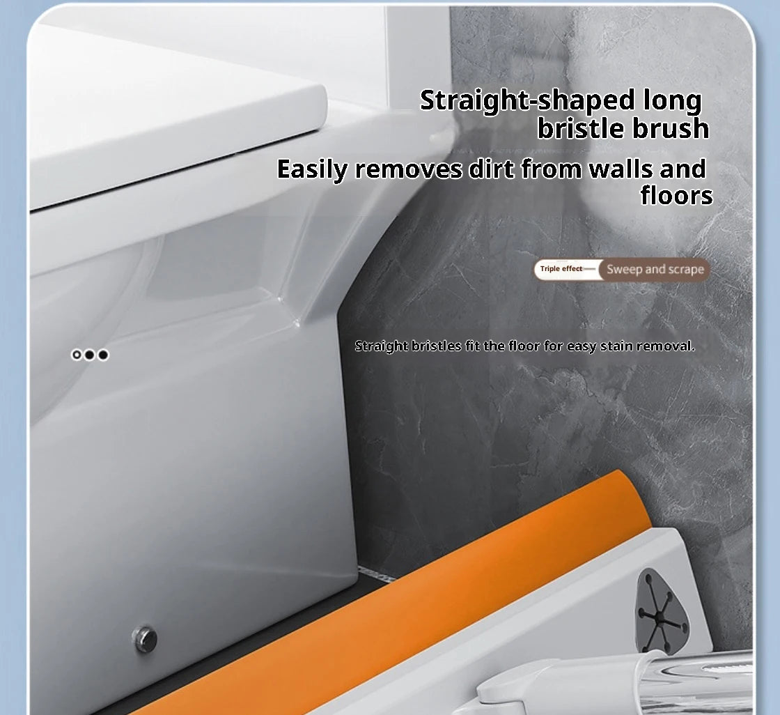 Escova de Limpeza com Cabo Longo Ajustável Escalável Multifuncional para Banheiro, Limpeza de Piso, Raspador de Silicone, Vassoura Mágica, Limpador de Vidros