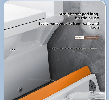 Escova de Limpeza com Cabo Longo Ajustável Escalável Multifuncional para Banheiro, Limpeza de Piso, Raspador de Silicone, Vassoura Mágica, Limpador de Vidros