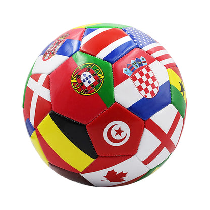 Bola de Futebol com Estampa de Bandeira, Tamanho Oficial 5, Bola de Jogo de Futebol para Partidas ao Ar Livre, Pvc 2,7mm Espessura, Bola de Treinamento de Time