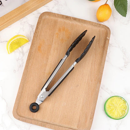 Pegador de Silicone para Churrasco, Cozinha, Salada, Pão, Pegador Antiaderente para Churrasco, Clipes e Grampos de Aço Inoxidável, Ferramentas e Gadgets