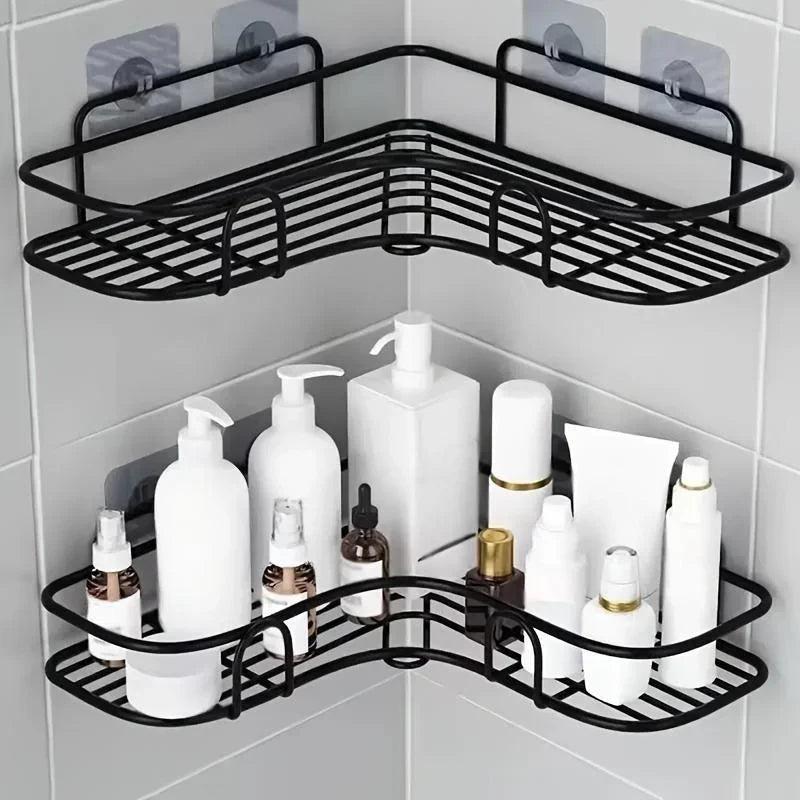 Prateleira de Banheiro Suporte para Shampoo Rack de Armazenamento Cozinha Sem Perfuração Prateleira Triangular Acessórios de Banheiro