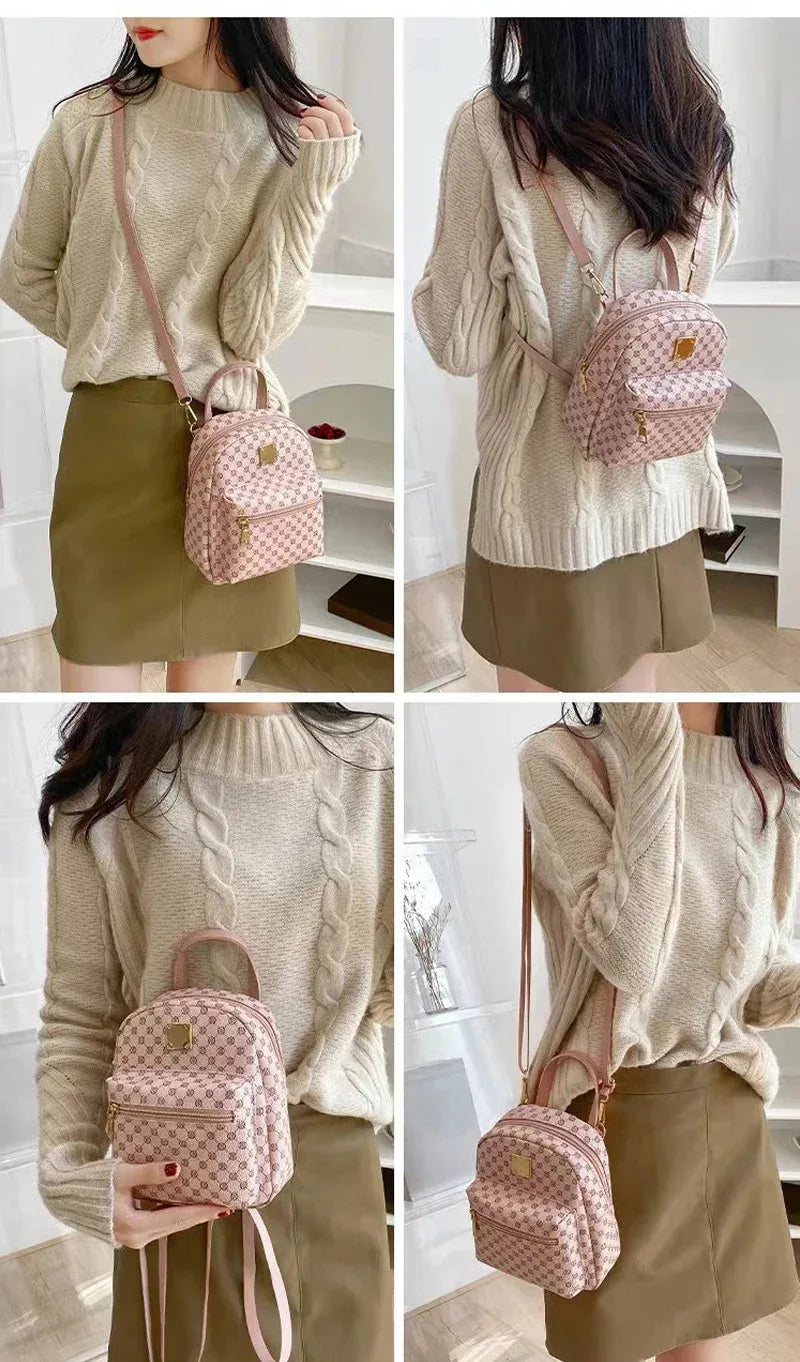 Classic floral material backpack for women, fashionable student backpack for women, daily shopping bag for women