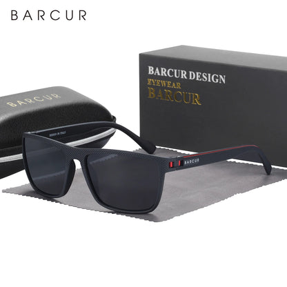 Óculos de Sol BARCUR Design TR90 para Homens Polarizados, Leves, Esportivos, Óculos de Sol para Mulheres, Acessório de Óculos com Proteção UVAB